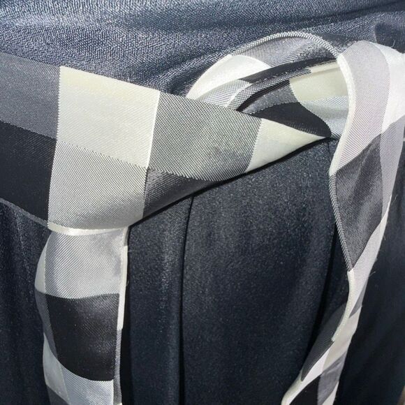 1970s Mod Black & White Checkered Taffeta Sash – 80.5” Long Vintage Belt Scarf - Picture 11 of 15